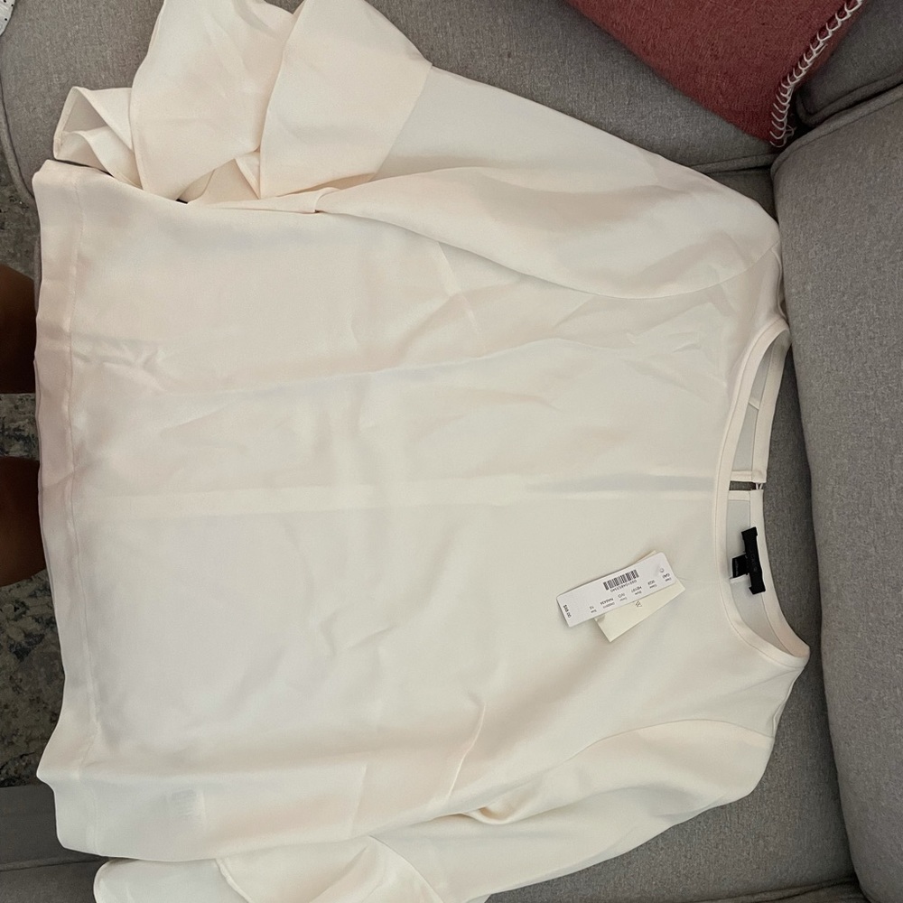 J.Crew Tiered Bell sleeve Crepe Top in Cream